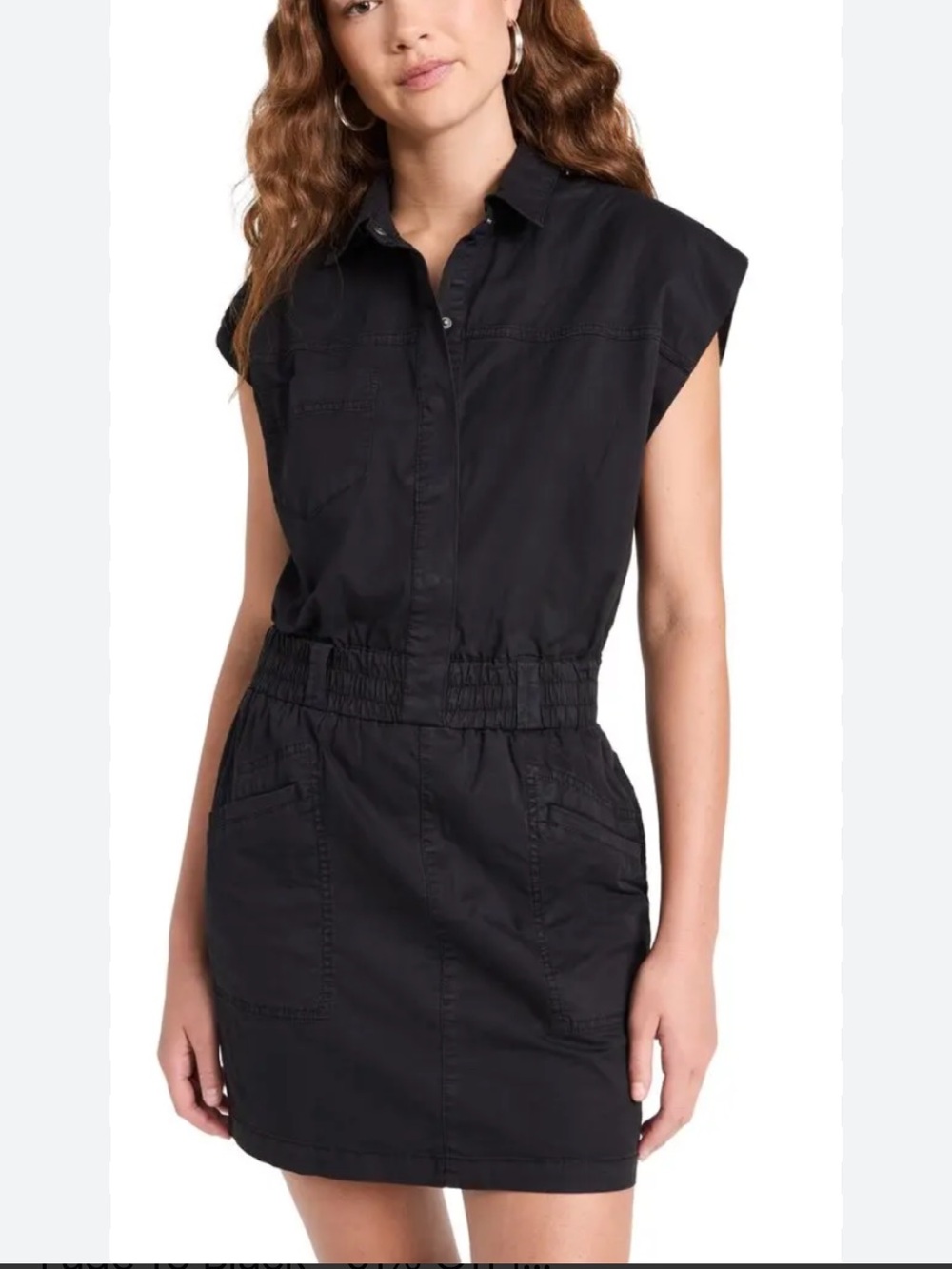PISTOLA Rosie Black Mini Utility Dress, Size Small